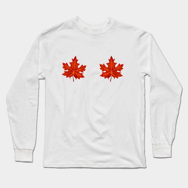 Autumn Leaves Boobs Long Sleeve T-Shirt by euheincaio